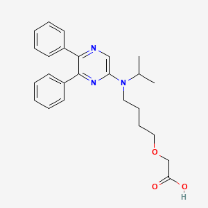 Chemical structure of 2-(4-((5,6-Diphenyl-2-pyrazinyl)(1-methylethyl)amino)butoxy)acetic acid