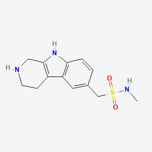 Chemical structure of N-methyl(2,3,4,9-tetrahydro-1H-pyrido(3,4-b)indol-6-yl)methanesulfonamide