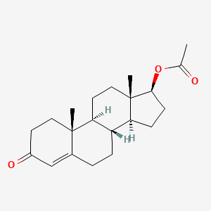 Chemical structure of Testosterone, acetate