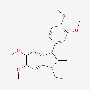 Chemical structure of 1-(3,4-Dimethoxyphenyl)-3-ethyl-5,6-dimethoxy-2-methyl-2,3-dihydro-1h-indene