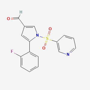 Chemical structure of 5-(2-Fluorophenyl)-1-(3-pyridinylsulfonyl)-1H-pyrrole-3-carboxaldehyde