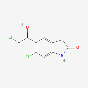 Chemical structure of 5-(1-Hydroxy-2-chloroethyl)-6-chloro-1H-indole-2(3H)-one