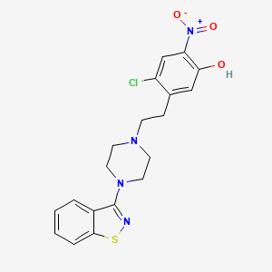Chemical structure of 5-[2-[4-(1,2-Benzisothiazol-3-yl)-1-piperazinyl]ethyl-4-chloro-2-nitrophenol