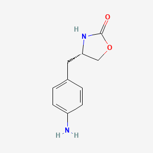 Chemical structure of (S)-4-(4-Aminobenzyl)oxazolidin-2-one