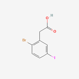 Chemical structure of 2-(2-Bromo-5-iodophenyl)acetic acid
