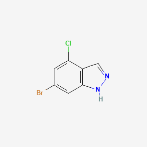 Chemical structure of 6-Bromo-4-chloro-1H-indazole