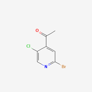 Chemical structure of 1-(2-Bromo-5-chloropyridin-4-yl)ethanone