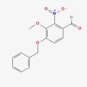 Chemical structure of 4-(Benzyloxy)-3-methoxy-2-nitrobenzaldehyde
