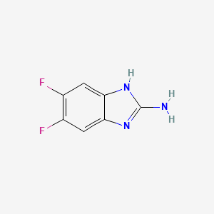 Chemical structure of 5,6-difluoro-1H-1,3-benzodiazol-2-amine