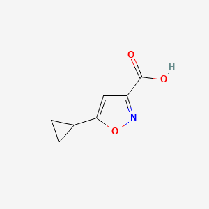 Chemical structure of 5-Cyclopropyl-1,2-oxazole-3-carboxylic acid