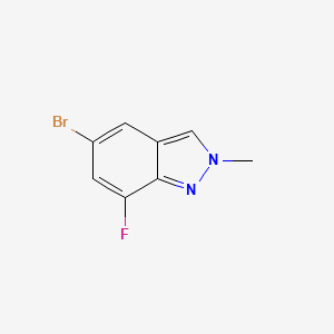 Chemical structure of 5-Bromo-7-fluoro-2-methyl-2H-indazole
