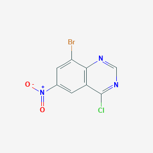 Chemical structure of 8-Bromo-4-chloro-6-nitroquinazoline