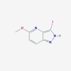 Chemical structure of 3-Iodo-5-methoxy-1H-pyrazolo[4,3-b]pyridine