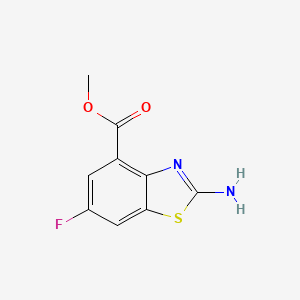 Chemical structure of 2-Amino-6-fluorobenzothiazole-4-carboxylic acid methyl ester