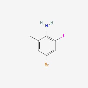 Chemical structure of 4-Bromo-2-iodo-6-methylaniline