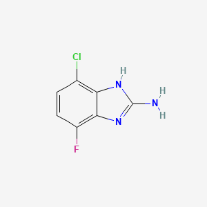 Chemical structure of 4-Chloro-7-fluoro-1H-benzo[d]imidazol-2-amine