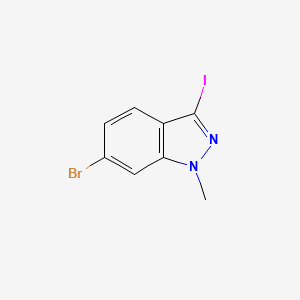 Chemical structure of 6-Bromo-3-iodo-1-methyl-1H-indazole