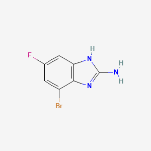 Chemical structure of 2-Amino-7-bromo-5-fluoro-1H-benzimidazole