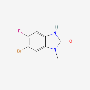 Chemical structure of 6-Bromo-5-fluoro-1-methyl-1,3-dihydro-2H-benzo[D]imidazol-2-one
