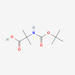 Chemical structure of N-((1,1-dimethylethoxy)carbonyl)-2-methyl-alanine