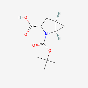 Chemical structure of (1R,3S,5R)-2-(tert-Butoxycarbonyl)-2-azabicyclo[3.1.0]hexane-3-carboxylic acid