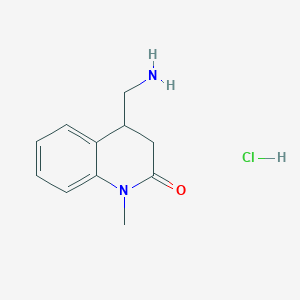 Chemical structure of 4-(Aminomethyl)-1-methyl-3,4-dihydro-2(1H)-quinolinone hydrochloride