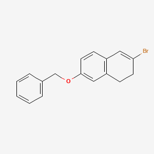 Chemical structure of 3-Bromo-1,2-dihydro-7-(phenylmethoxy)naphthalene