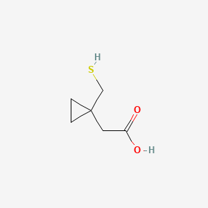 Chemical structure of 1-(Mercaptomethyl)cyclopropaneacetic acid