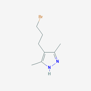 Chemical structure of 4-(3-Bromopropyl)-3,5-dimethyl-1H-pyrazole
