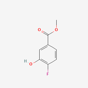 Chemical structure of 4-Fluoro-3-hydroxy-benzoic acid methyl ester