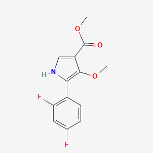 Chemical structure of Methyl 5-(2,4-difluorophenyl)-4-methoxy-1H-pyrrole-3-carboxylate