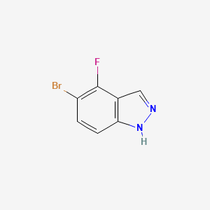 Chemical structure of 5-Bromo-4-fluoro-1H-indazole