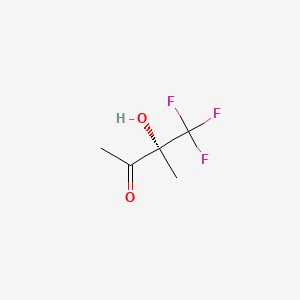 Chemical structure of (R)-4,4,4-Trifluoro-3-hydroxy-3-methylbutan-2-one