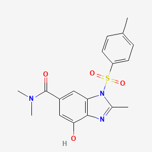 Chemical structure of 4-Hydroxy-N,N,2-trimethyl-1-((4-methylphenyl)sulfonyl)-1H-benzimidazole-6-carboxamide