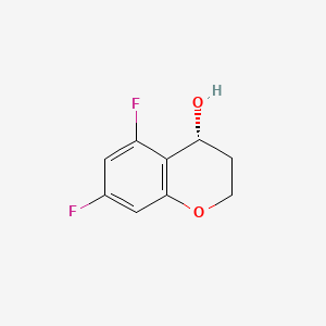 Chemical structure of (4R)-5,7-difluoro-3,4-dihydro-2H-1-benzopyran-4-ol