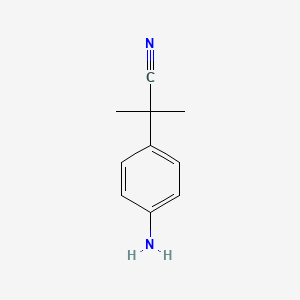 Chemical structure of 2-(4-Aminophenyl)-2-methylpropanenitrile