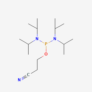 Chemical structure of 2-Cyanoethyl tetraisopropylphosphorodiamidite