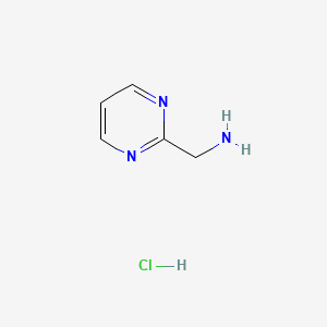 Chemical structure of 1-(Pyrimidin-2-yl)methanamine hydrochloride (1:1)