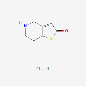 Chemical structure of 2H,4H,5H,6H,7H,7aH-thieno[3,2-c]pyridin-2-one hydrochloride