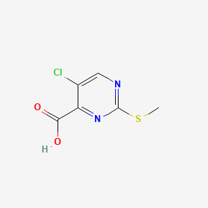 Chemical structure of 5-Chloro-2-(methylsulfanyl)pyrimidine-4-carboxylic acid