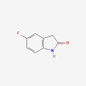 Chemical structure of 5-fluoro-1,3-dihydro-2H-indol-2-one