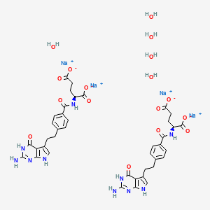 Chemical structure of Pemetrexed Disodium Hemipentahydrate