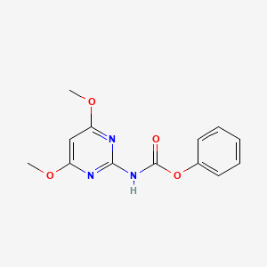Chemical structure of Carbamic acid, N-(4,6-dimethoxy-2-pyrimidinyl)-, phenyl ester
