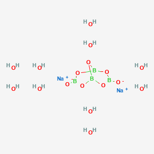 Chemical structure of Borax (B4Na2O7.10H2O)