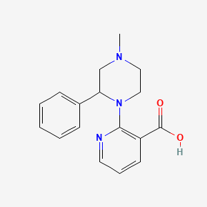 Chemical structure of 1-(3-Carboxy-2-pyridyl)-4-methyl-2-phenylpiperazine