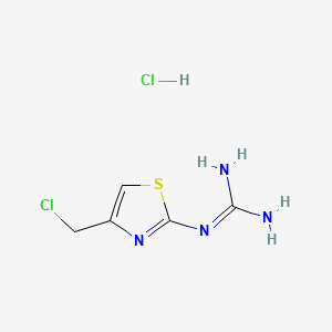 Chemical structure of Guanidine, N-[4-(chloromethyl)-2-thiazolyl]-, hydrochloride (1:1)