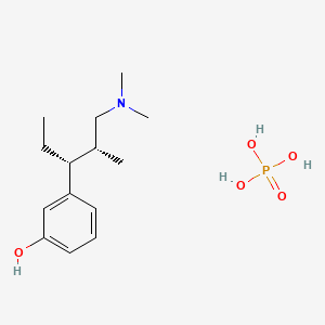 Chemical structure of ((2R,3R)-3-(3-hydroxy-phenyl)-2-methyl-pentyl)-dimethyl-ammomium, dihydrogen phosphate