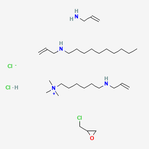 Chemical structure of 2-(chloromethyl)oxirane;prop-2-en-1-amine;N-prop-2-enyldecan-1-amine;trimethyl-[6-(prop-2-enylamino)hexyl]azanium;chloride;hydrochloride
