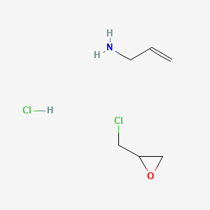 Chemical structure of 2-(Chloromethyl)oxirane;prop-2-en-1-amine;hydrochloride