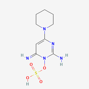 Chemical structure of 1,6-Dihydro-6-imino-4-(1-piperidinyl)-1-(sulfooxy)-2-pyrimidinamine